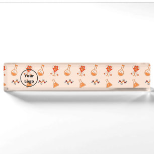 Orange chemical business pattern nameplate
