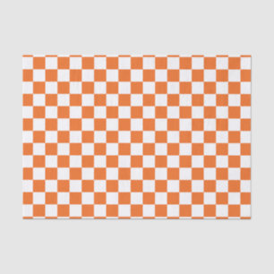Orange Chequerboard Tissue Paper