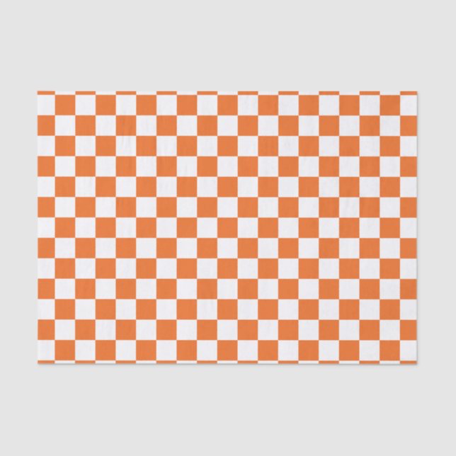 Orange Chequerboard Tissue Paper (Front)
