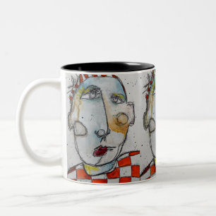 Orange Chequered 11oz Mug