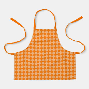 Orange Chequered Diamond Pattern Apron