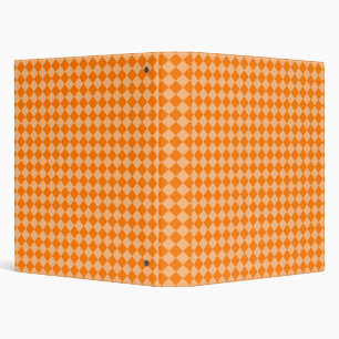 Orange Chequered Diamond Pattern Binder