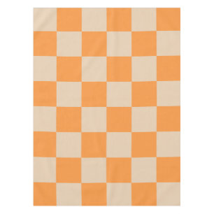 Orange Chequered Gingham Pattern Tablecloth