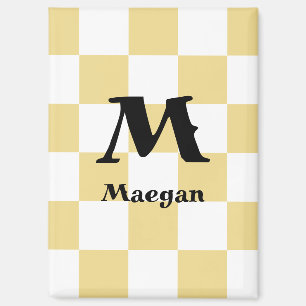Orange Chequered Pattern Background Magnet