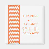 Orange Chevron Border Save the Date Magnet