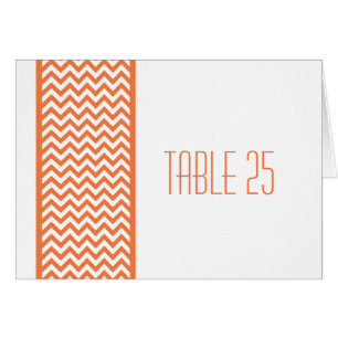Orange Chevron Border Table Number Card