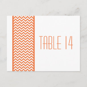 Orange Chevron Border Table Number Postcard