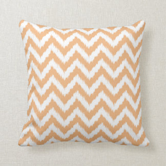 Orange Chevron Ikat Pattern Throw Pillow