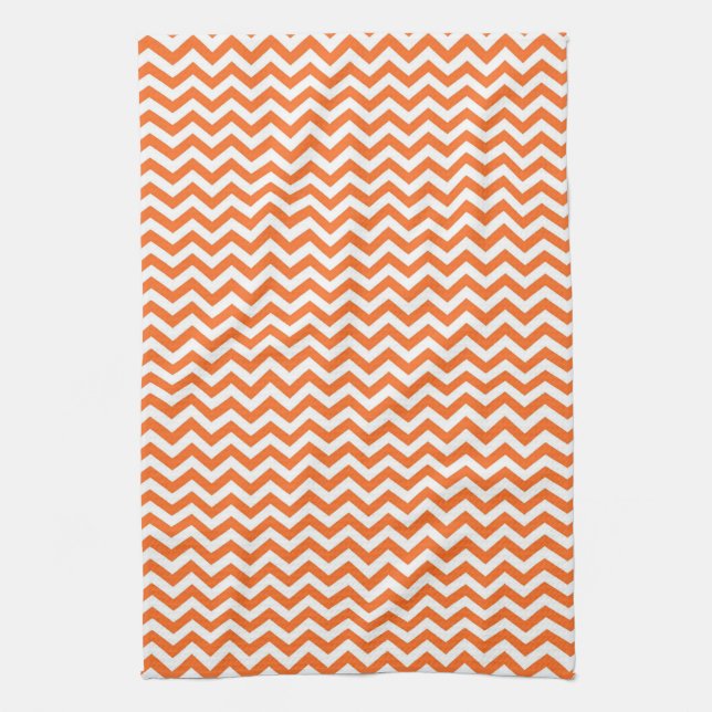 Orange Chevron Kitchen Towel (Vertical)