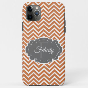 Orange Chevron Personalized iPhone Case