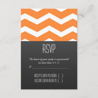 Orange Chevron RSVP Card