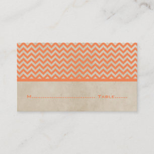 Orange Chic Chevron Place Cards