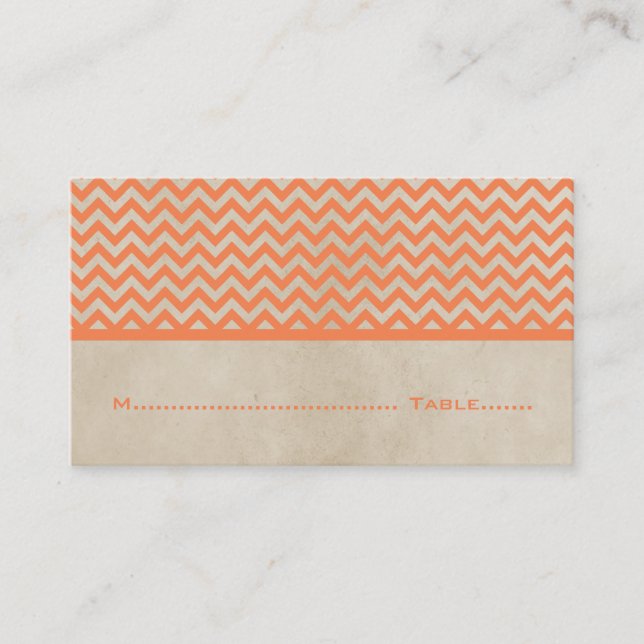 Orange Chic Chevron Place Cards (Front)