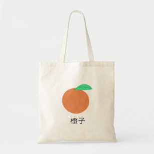 Orange Chinese Flash Cards Fruity Fun Food Art Tote Bag
