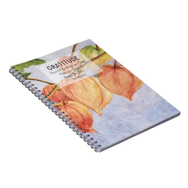 Orange Chinese Lanterns Gratitude Notebook (Right Side)