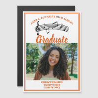 Orange Choir Photo Music School Graduation Magnet