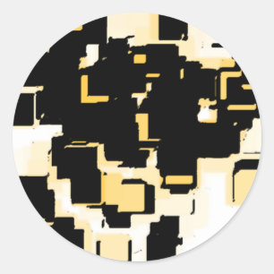 "Orange Cholate Cake" Geometric Art - Customized Classic Round Sticker
