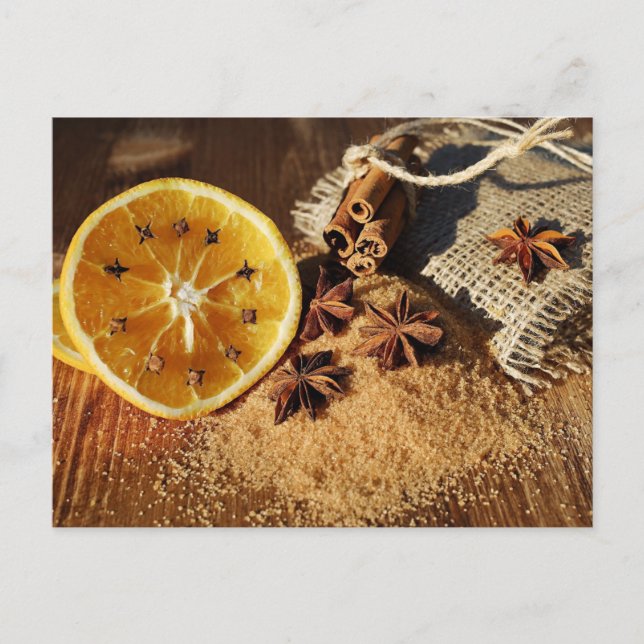 Orange Christmas cinnamon Postcard (Front)
