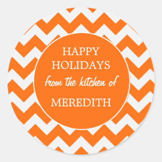 Orange Christmas Holiday Baking From the Kitchen Classic Round Sticker