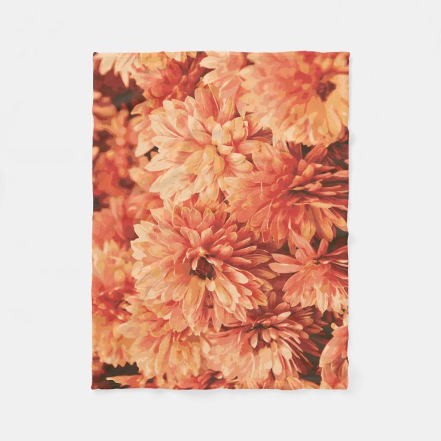 Orange Chrysanthemum Blanket (Front)
