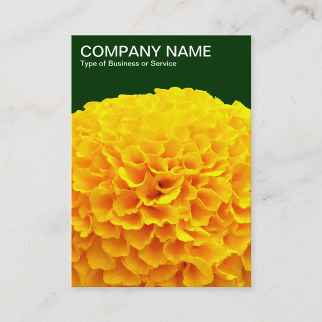 Orange Chrysanthemum - Dark Green 003300 Business Card (Front)