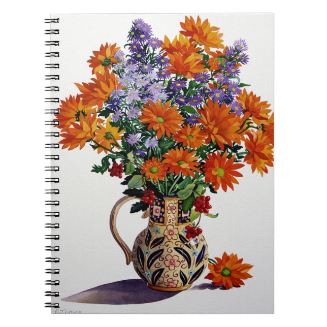 Orange Chrysanthemums Notebook (Front)