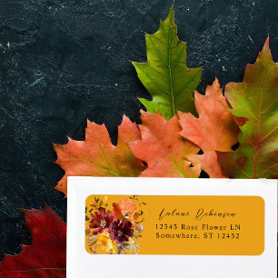 Orange & Chute Jaune Florale 2 Gold Adresse de ret