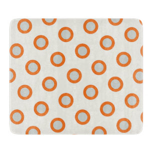 Orange Circle Dot Retro Design Cutting Board