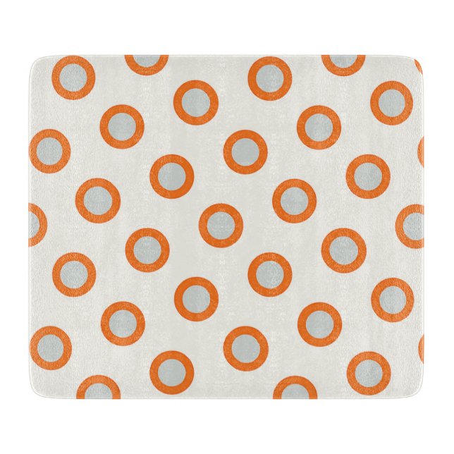 Orange Circle Dot Retro Design Cutting Board (Front)