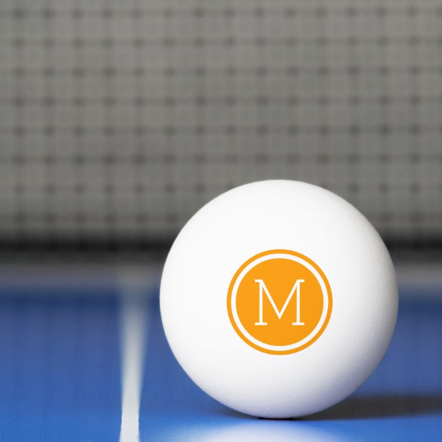 Orange Circle Monogram Personalized Ping Pong Ball (Net)
