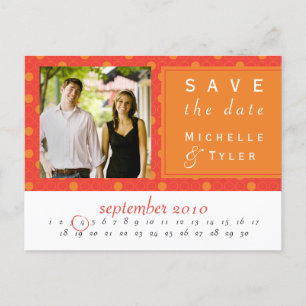 Orange Circle Save the Date Card