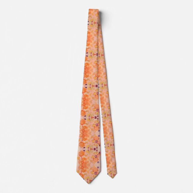 Orange Circles Abstract Collection Tie (Front)