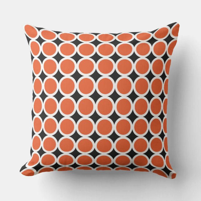 Orange Circles Pattern Outdoor Pillow (Front)