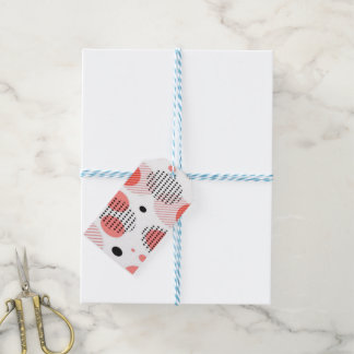 Orange Circles with Black Polka Dots pattern Gift Tags