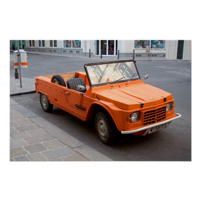 Orange Citroen Mehari Poster (Front)
