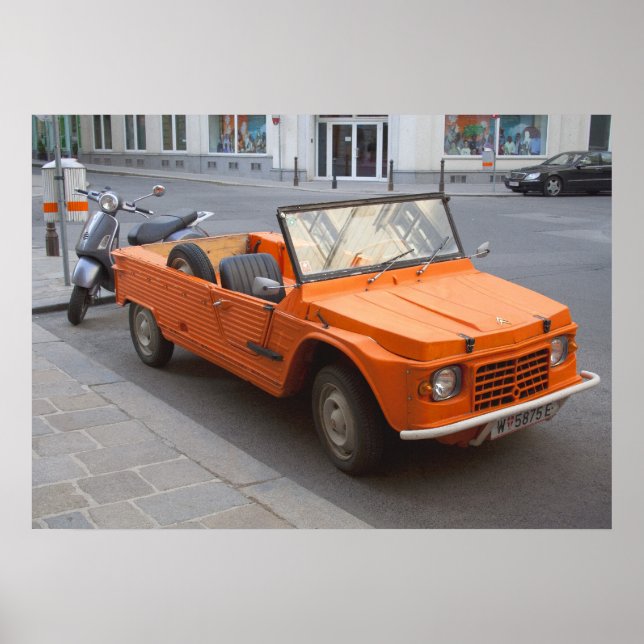 Orange Citroen Mehari Poster (Front)