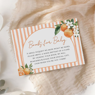 Orange Citrus Baby Shower Books for Baby Enclosure Card