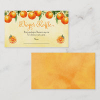 Orange Citrus Baby Shower Fruit Diaper Raffle