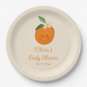 Orange Citrus Baby Shower Paper Plate
