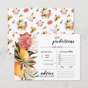 Orange Citrus Botanical Baby Guessing Game Invitation