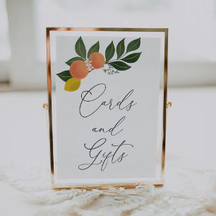 Orange Citrus Cards and Gifts sign