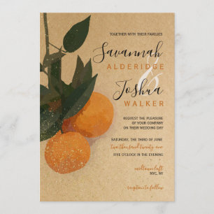 ORANGE CITRUS FAIRE-PART DE MARIAGE D'EAU