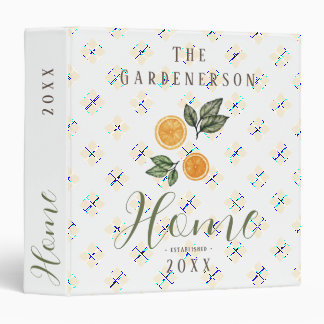 Orange Citrus Fruit Custom Home 3 Ring Binder