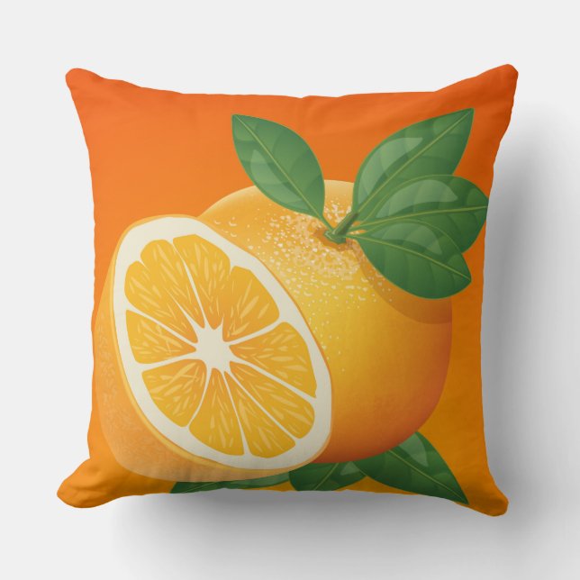 Orange Citrus Fruit Decorative Throw Pillow Decor (Front)