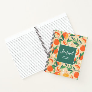 Orange Citrus Fruit Retro Pattern Notebook