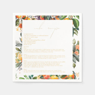 Orange Citrus Fruit Wedding Cake Recipe Napkin