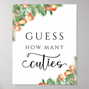 Orange Citrus Guess How Many Cuties Poster