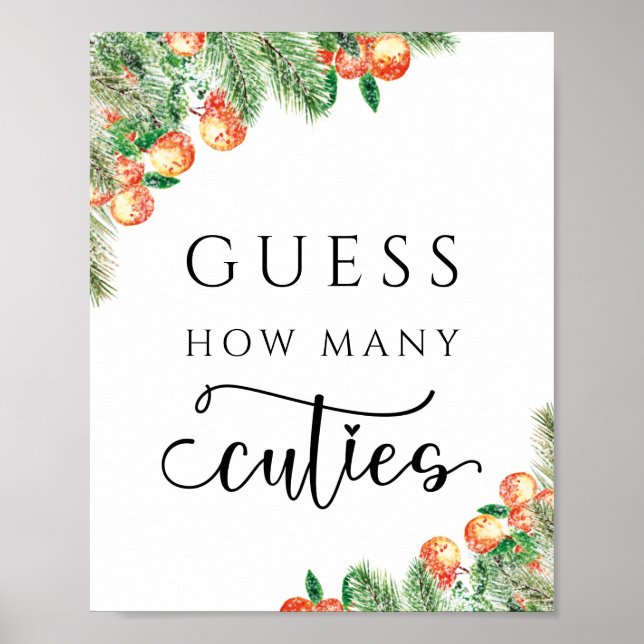Orange Citrus Guess How Many Cuties Poster (Front)