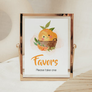 Orange Citrus Little Cutie Baby Shower Favours Poster
