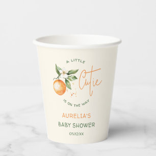 Orange Citrus Little Cutie Baby Shower Paper Cups